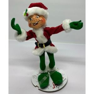 Annalee 8” Red Classic Elf Corduroy Jacket & Hat Green Legs Hands New Posable